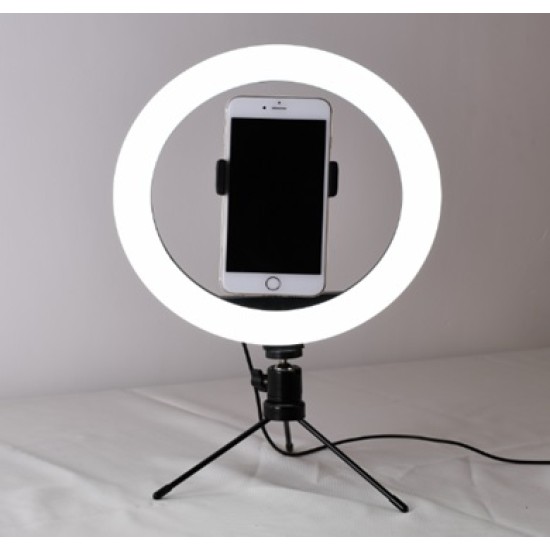 RING LIGHT LS-260 10.0" WITH MINI TRIPOD STAND AND PHONE HOLDER BLACK RING LIGHT LS-260 10.0" WITH MINI TRIPOD STAND AND PHONE HOLDER BLACK